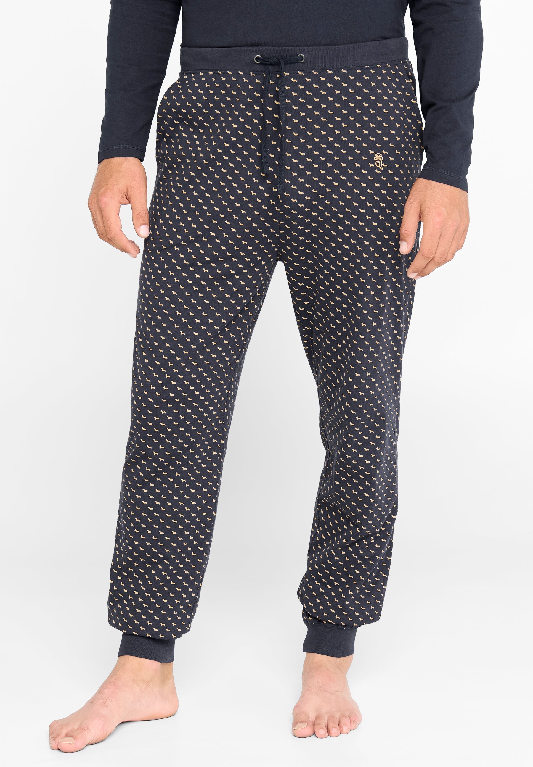 Pantalón Pijama Hombre Largo Algodón Punto Cuadros - Azul 8510_39