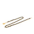 Gold Plated Leather Woven Medallion Chain Belt