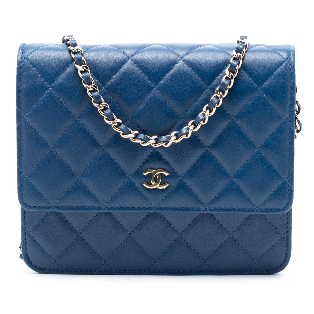 CC Square Quilted Lambskin Wallet on Chain