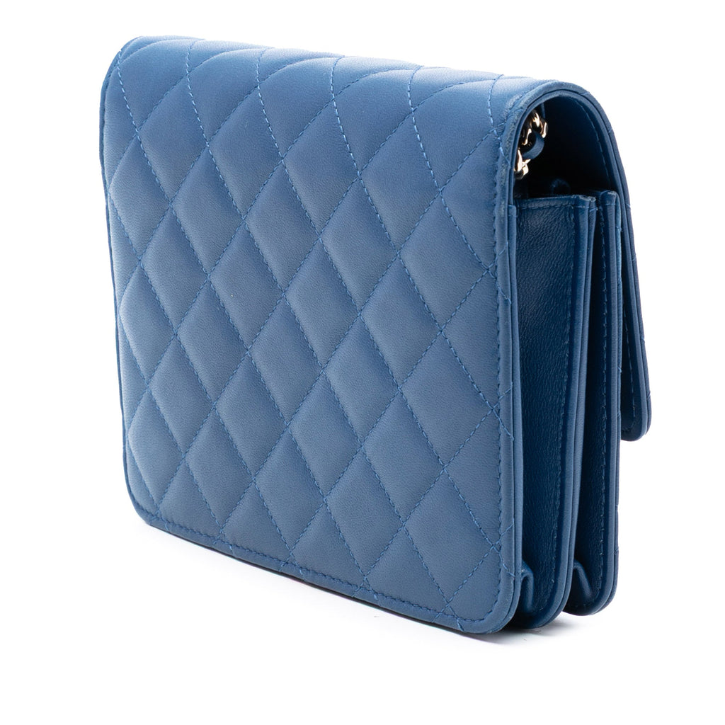 CC Square Quilted Lambskin Wallet on Chain