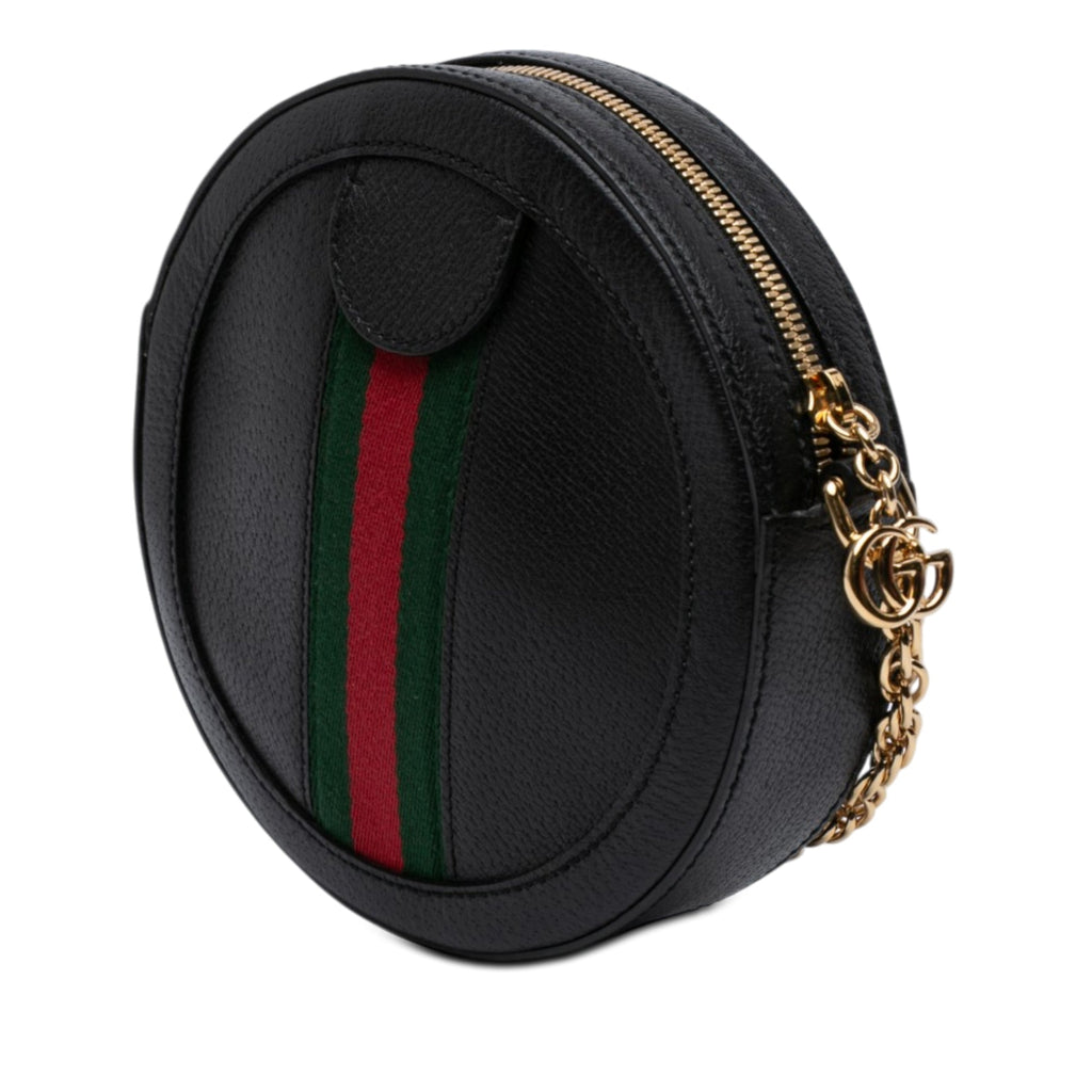 Mini Leather Ophidia Round Crossbody