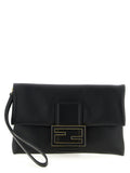 Fendi Mamma Baguette Clutch — Black