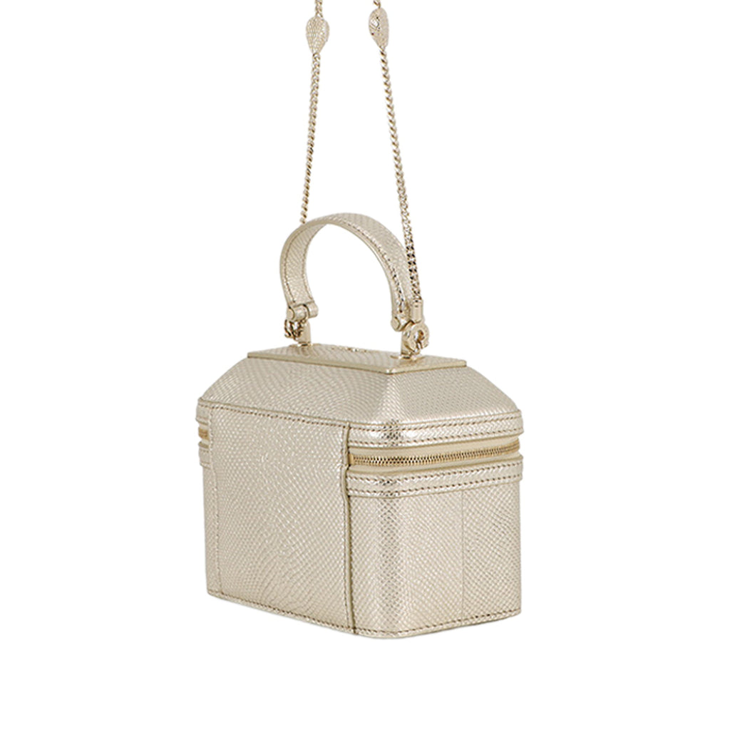 Embossed Leather Serpenti Forever Vanity Bag