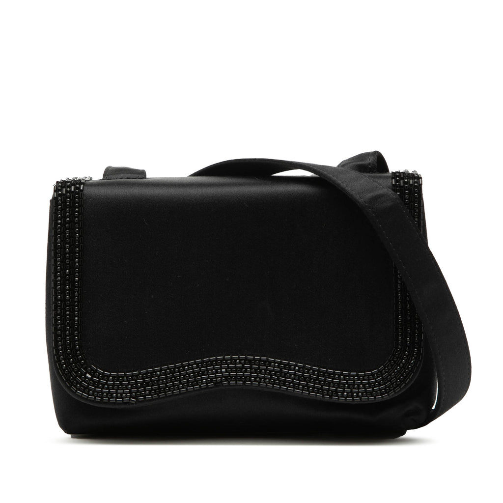 Mini Satin Beaded Flap Crossbody