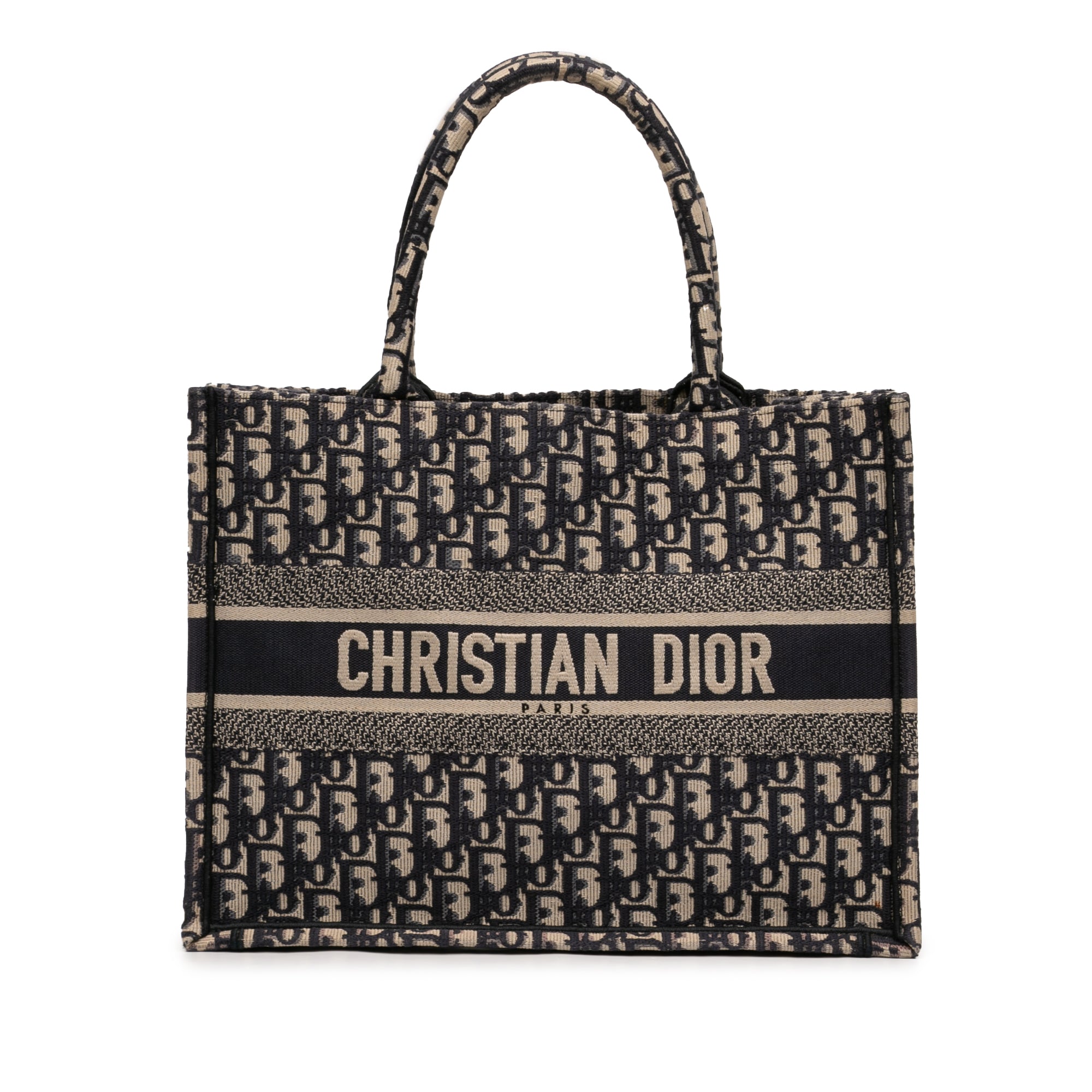 Medium Oblique Embroidered Canvas Book Tote