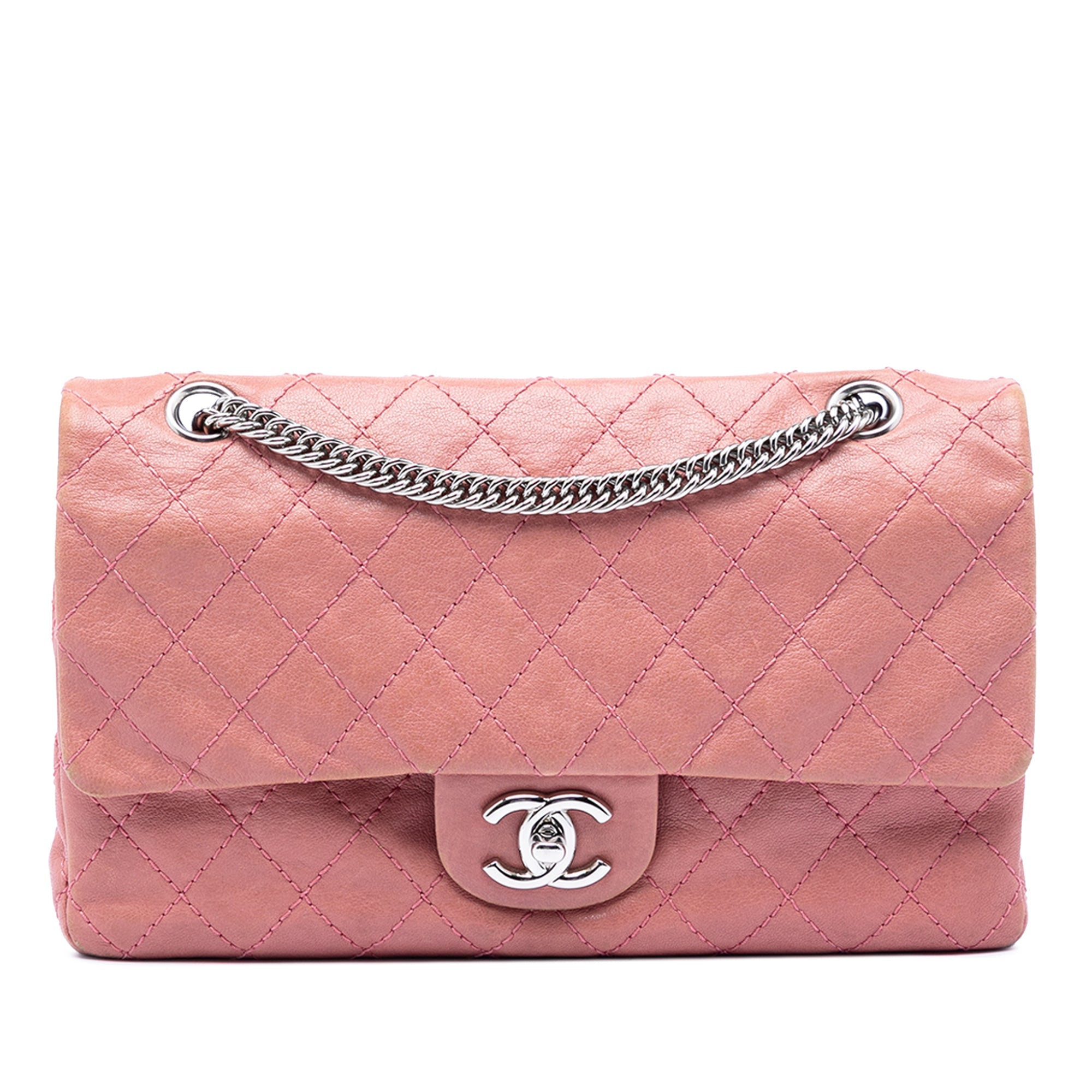 Medium Classic Washed Lambskin Bijoux Chain Double Flap
