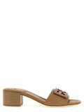 Fendi Baguette Heel Sandal — Camel