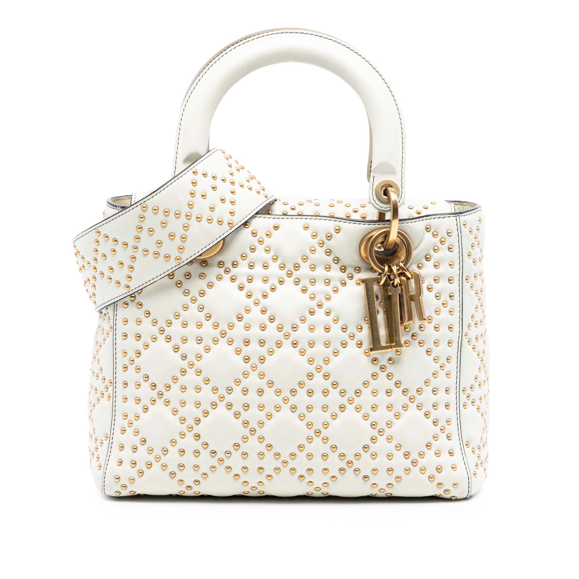 Medium Lambskin Cannage Studded Supple Lady Dior