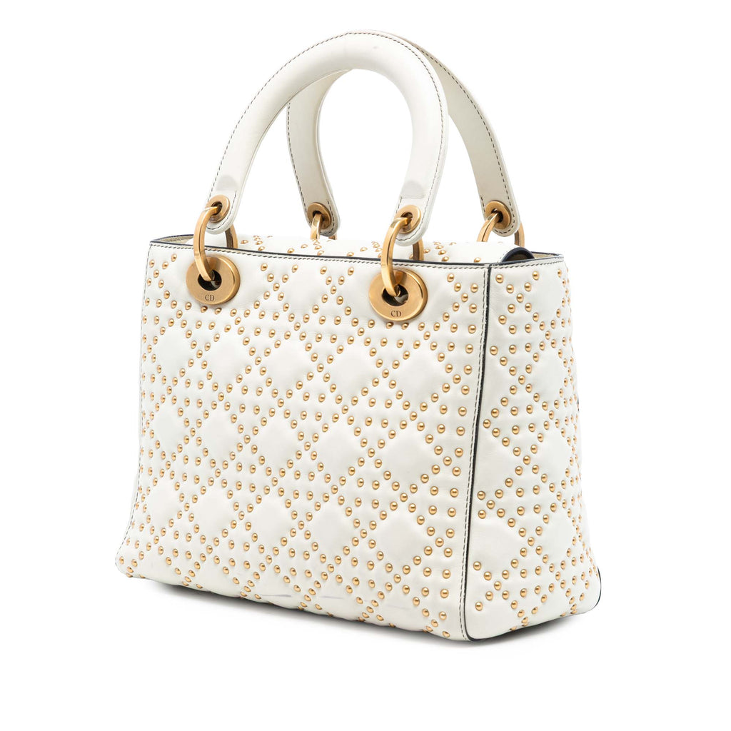 Medium Lambskin Cannage Studded Supple Lady Dior