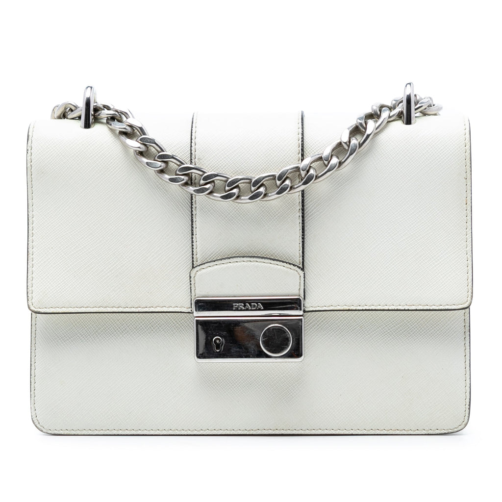 Small Saffiano Sound Lock Chain Crossbody
