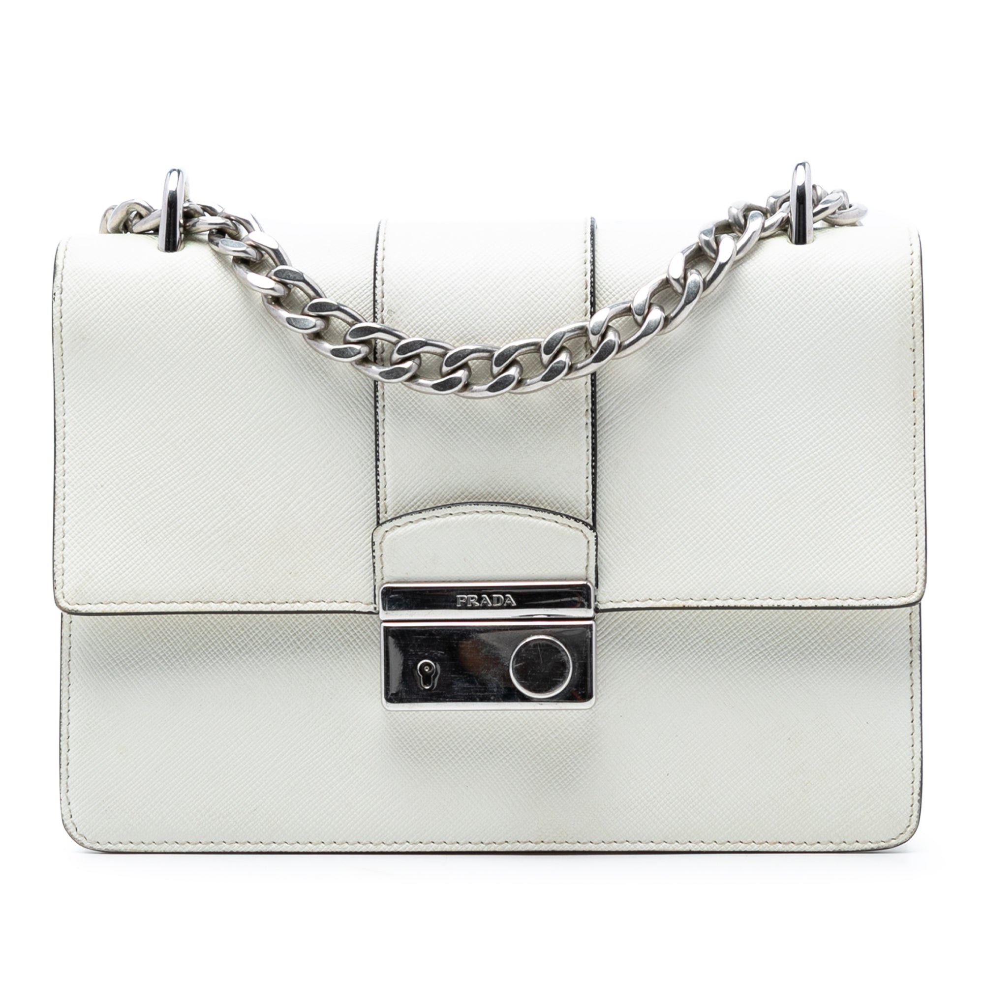 Small Saffiano Sound Lock Chain Crossbody