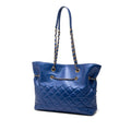 CC Calfskin Front Zip Drawstring Chain Tote