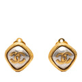 CC Gold Plated Diamond Shape Clip on Earrings