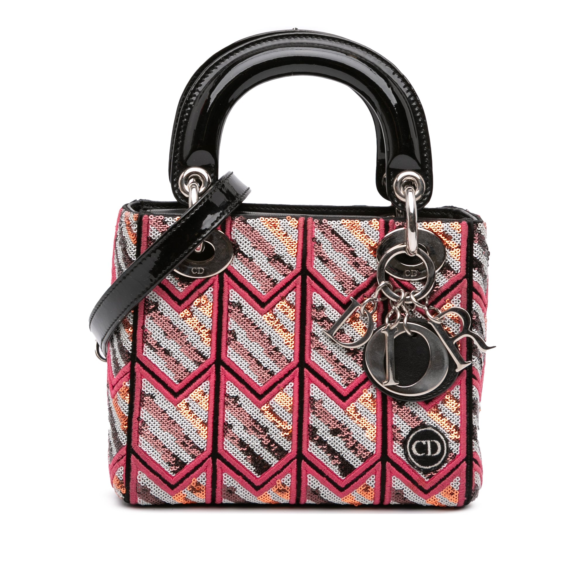 Mini Patent Sequined Lady Dior