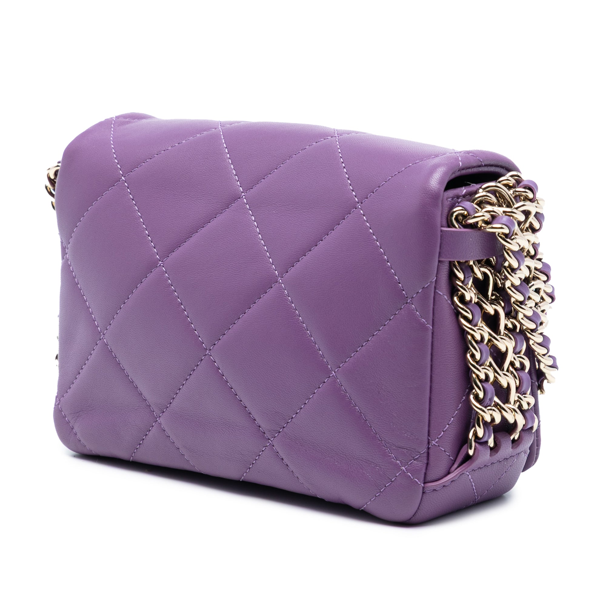 Mini Lambskin Triple Chain Full Flap