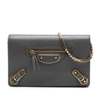 Chevre Motocross Metallic Edge Wallet on Chain