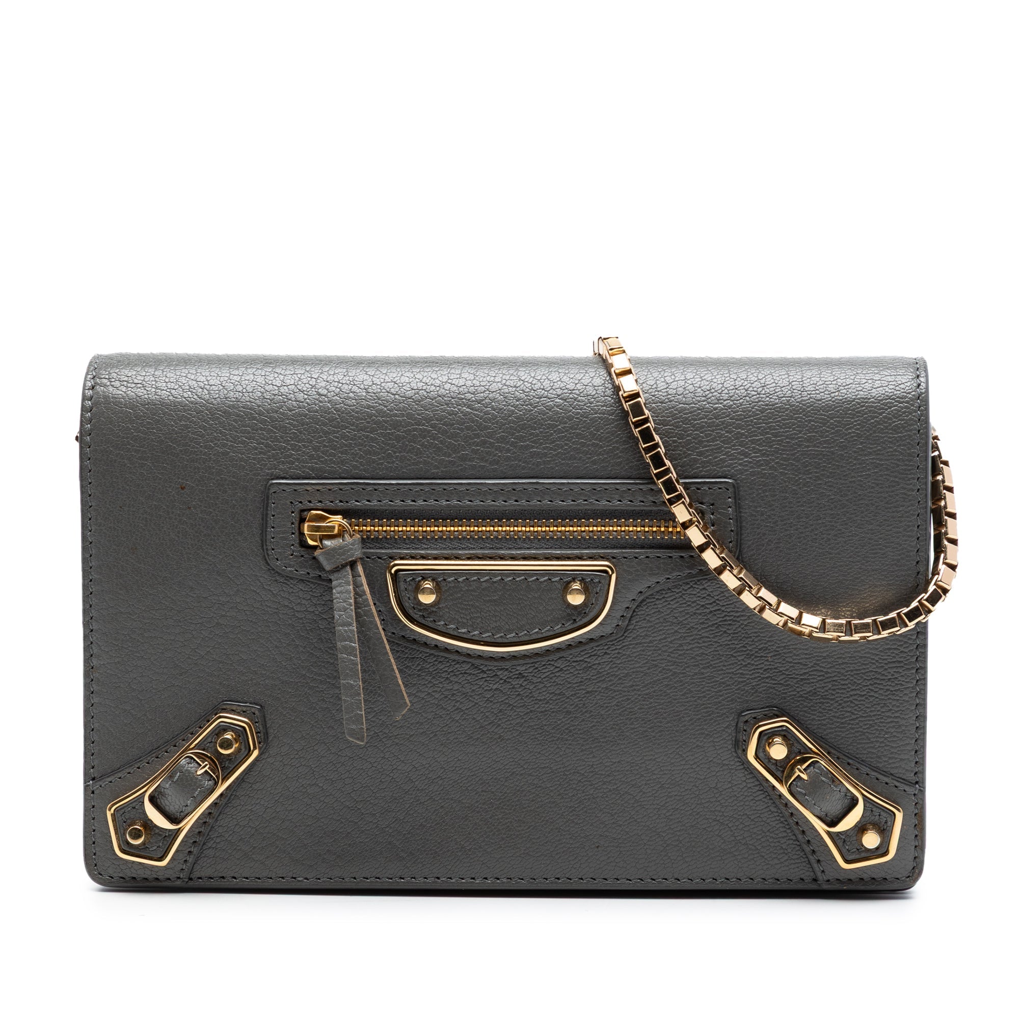 Chevre Motocross Metallic Edge Wallet on Chain