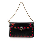 Mini Calfskin Geometric and Stars Patch Serpenti Forever Clutch with Chain
