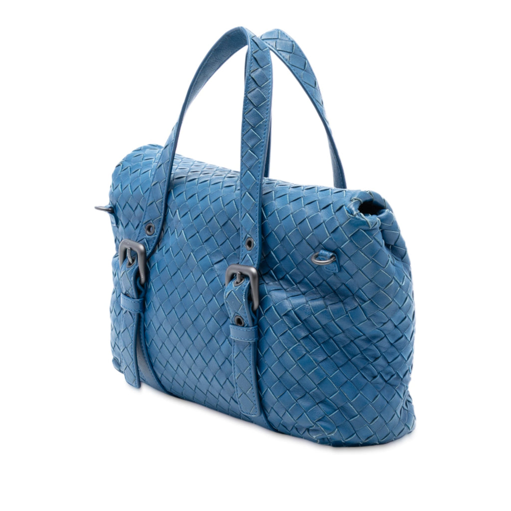 Nappa Intrecciato Flap Satchel
