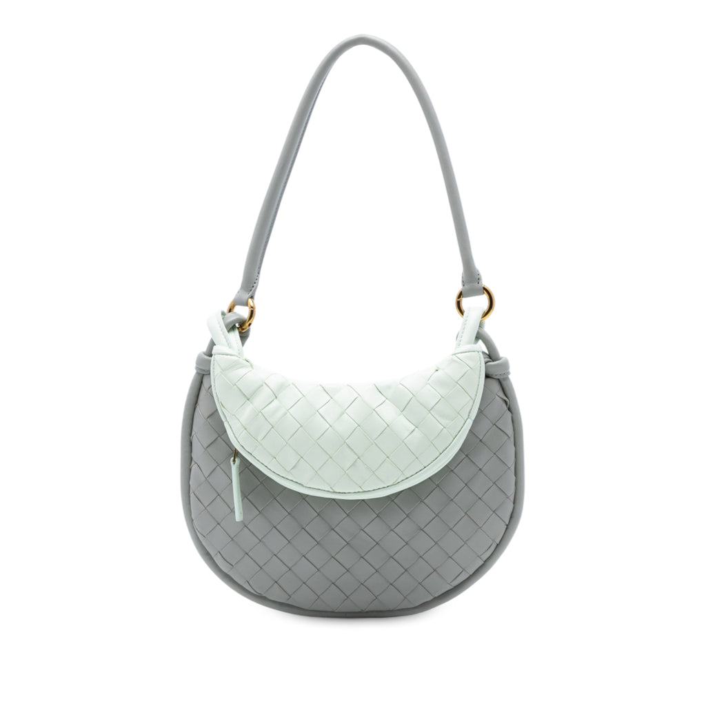 Small Bicolor Lambskin Intrecciato Gemelli Bag