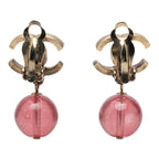 CC Brass Resin Drop Clip On Earrings
