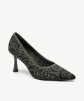 EternalPace Minimalist Stiletto Heeled Pump - Green Snake Print / Regular (A-C) / US 6 | EU 36.5 | UK 4
