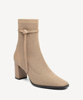 AmberGlow Square Toe Heeled Ankle Boot - Apricot / US 8 | EU 39 | UK 6