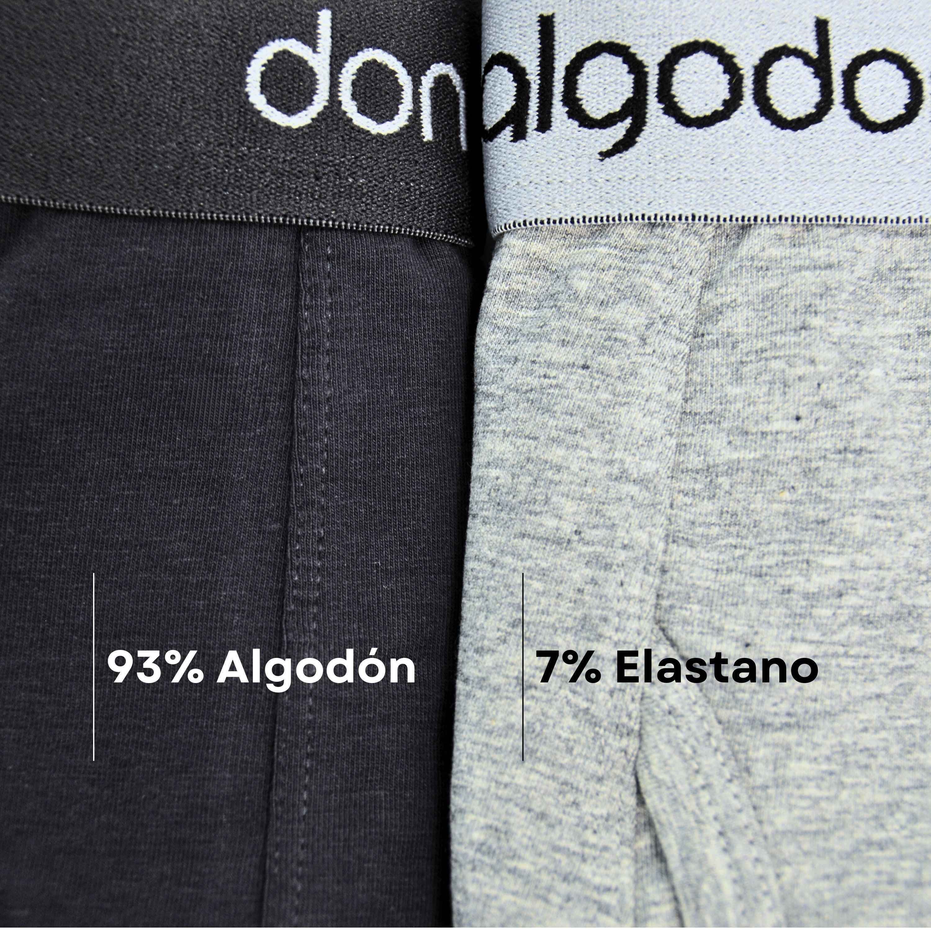 Don Algodón Premium | Pack de 6 Boxers Lisos para Hombre | Transpirables | 6 Colores Diferentes