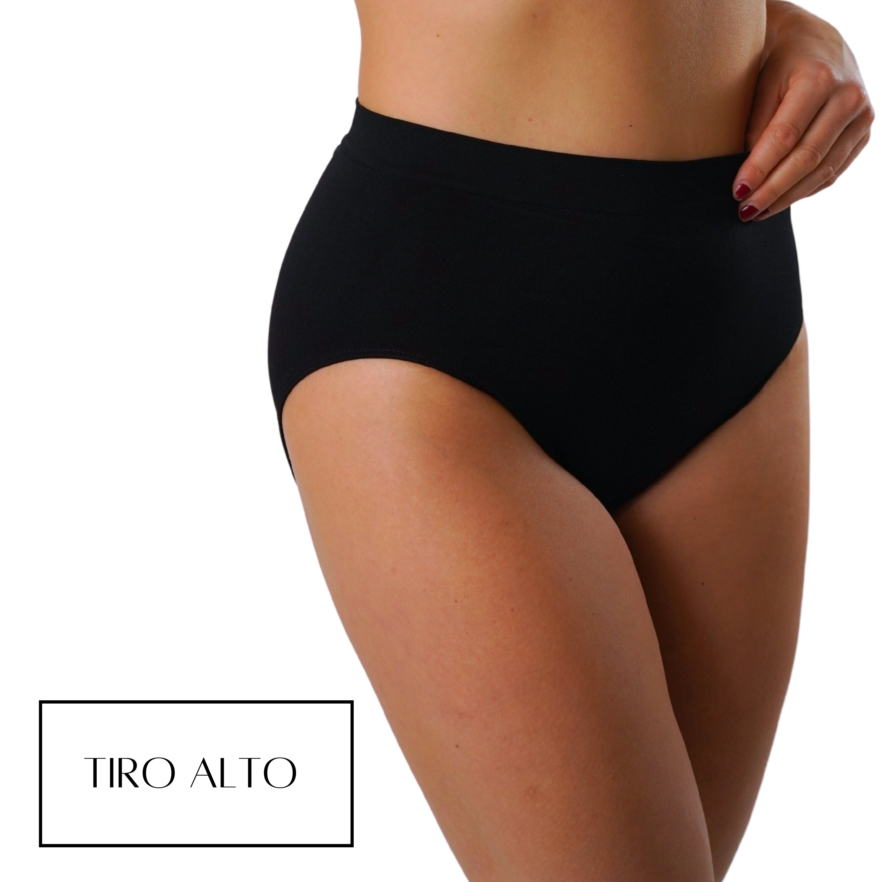 FEVI | Pack de 6 Bragas Tiro Alto | en 1 o 3 Colores Diferentes; Blanco, Negro y Beige | Reductoras