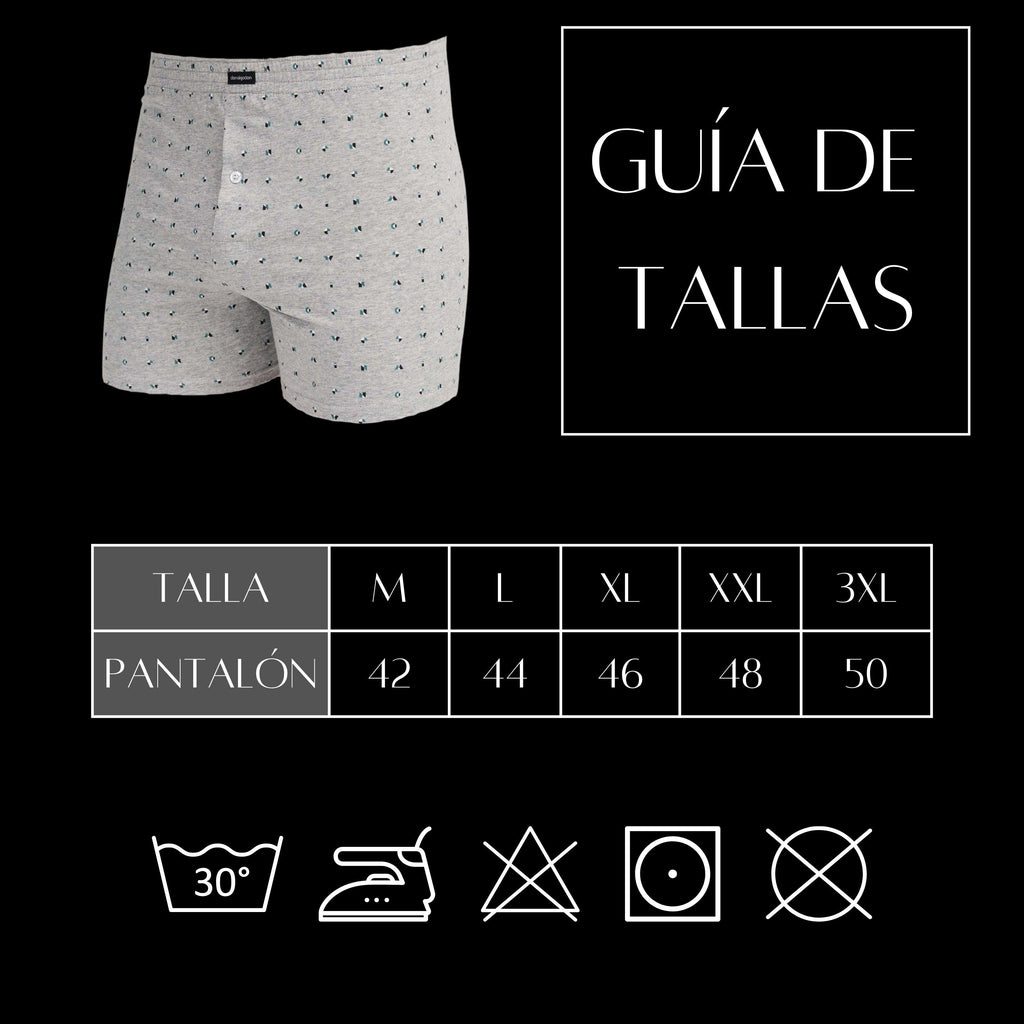 Don Algodón Premium | Pack de 6 Boxers Apertura con Botón Para Hombres | 100% Algodón | Transpirables | Máxima Calidad