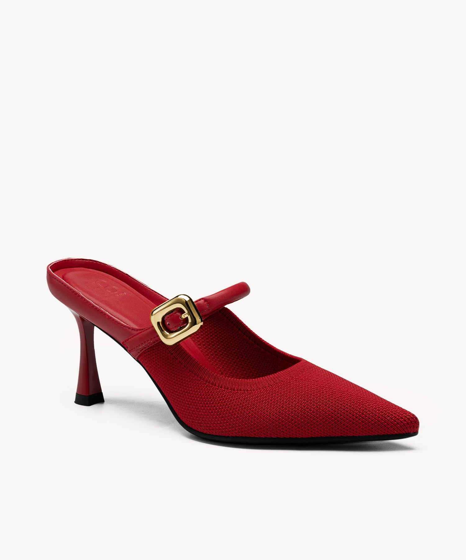 GraceLithe Pointed Toe Heeled Mule - Red / Wide (D-E) / US 5 | EU 35 | UK 3