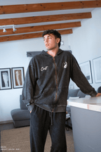 Washed Black Wide Leg Joggers