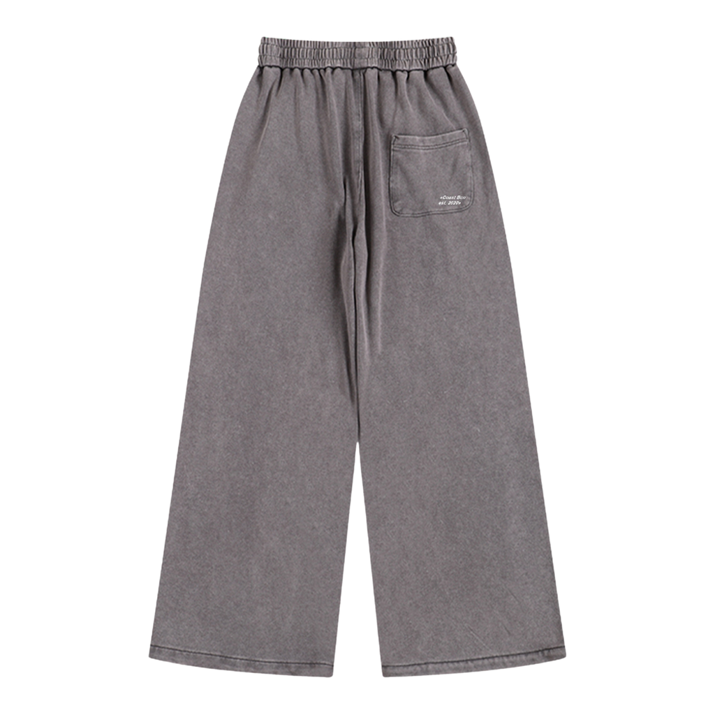 Washed Gray Wide Leg Joggers