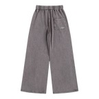 Washed Gray Wide Leg Joggers
