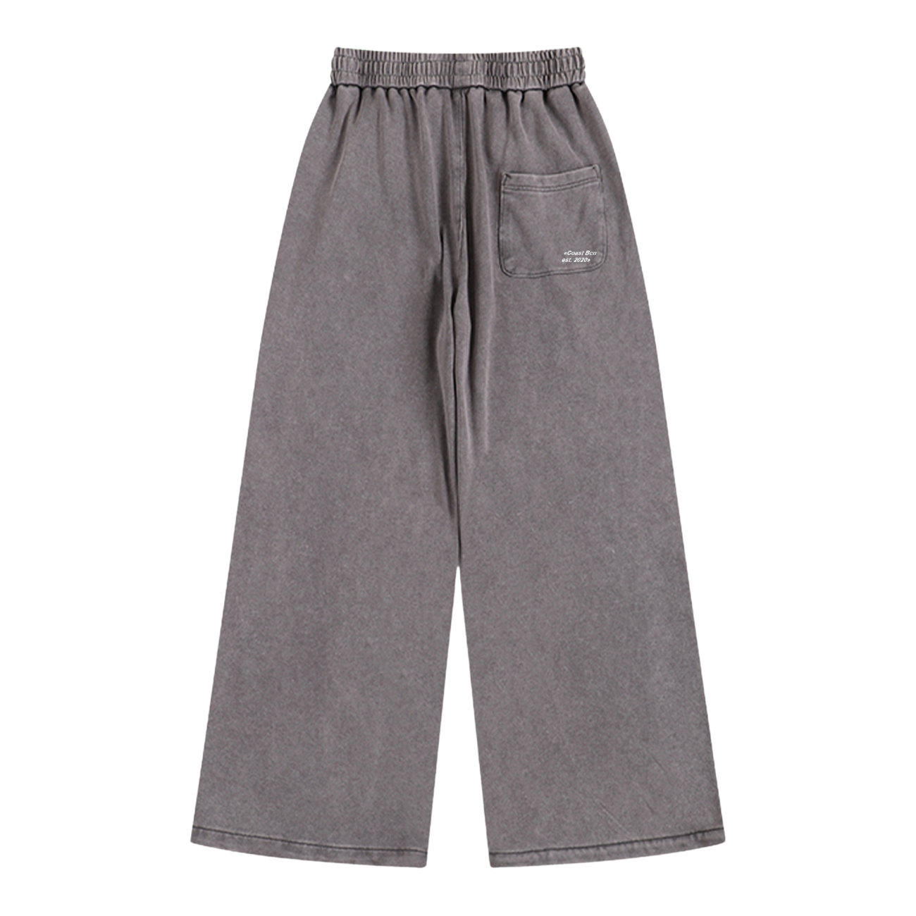 Washed Gray Wide Leg Joggers