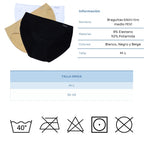 FEVI | Pack de 12 Braguitas Tiro Medio en 1 o 3 Colores Diferentes: Blanco, Negro y Beige | Talla única M-L