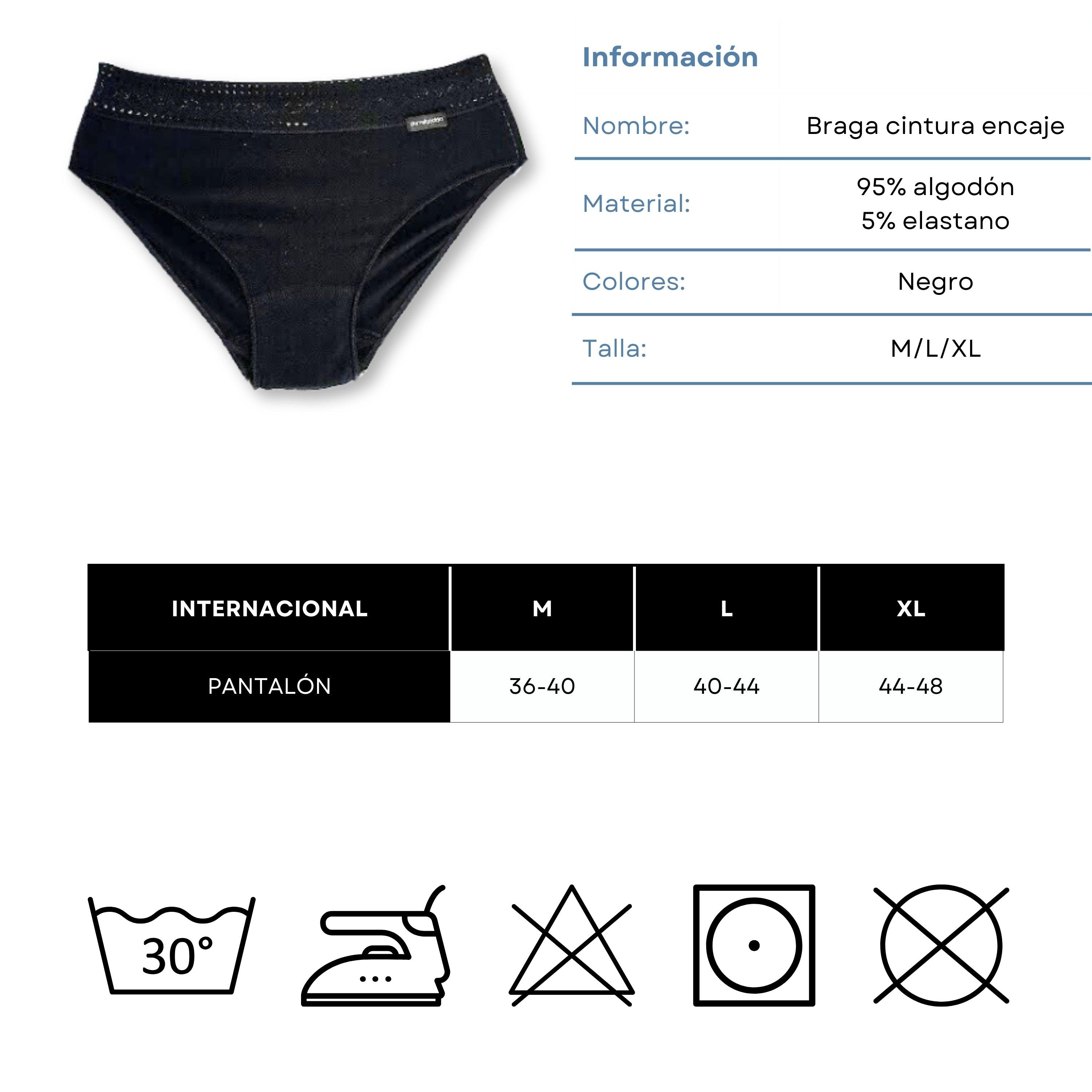 Don Algodon | Pack 6 Braguitas Algodón para Mujer | en 1 o 3 Colores: Negro, Beige y Blanco