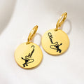 Pendientes colgantes personalizados de Marsupilami de cola larga con su nombre Regalo de cumpleaños para ella | Callie × Marsupilami