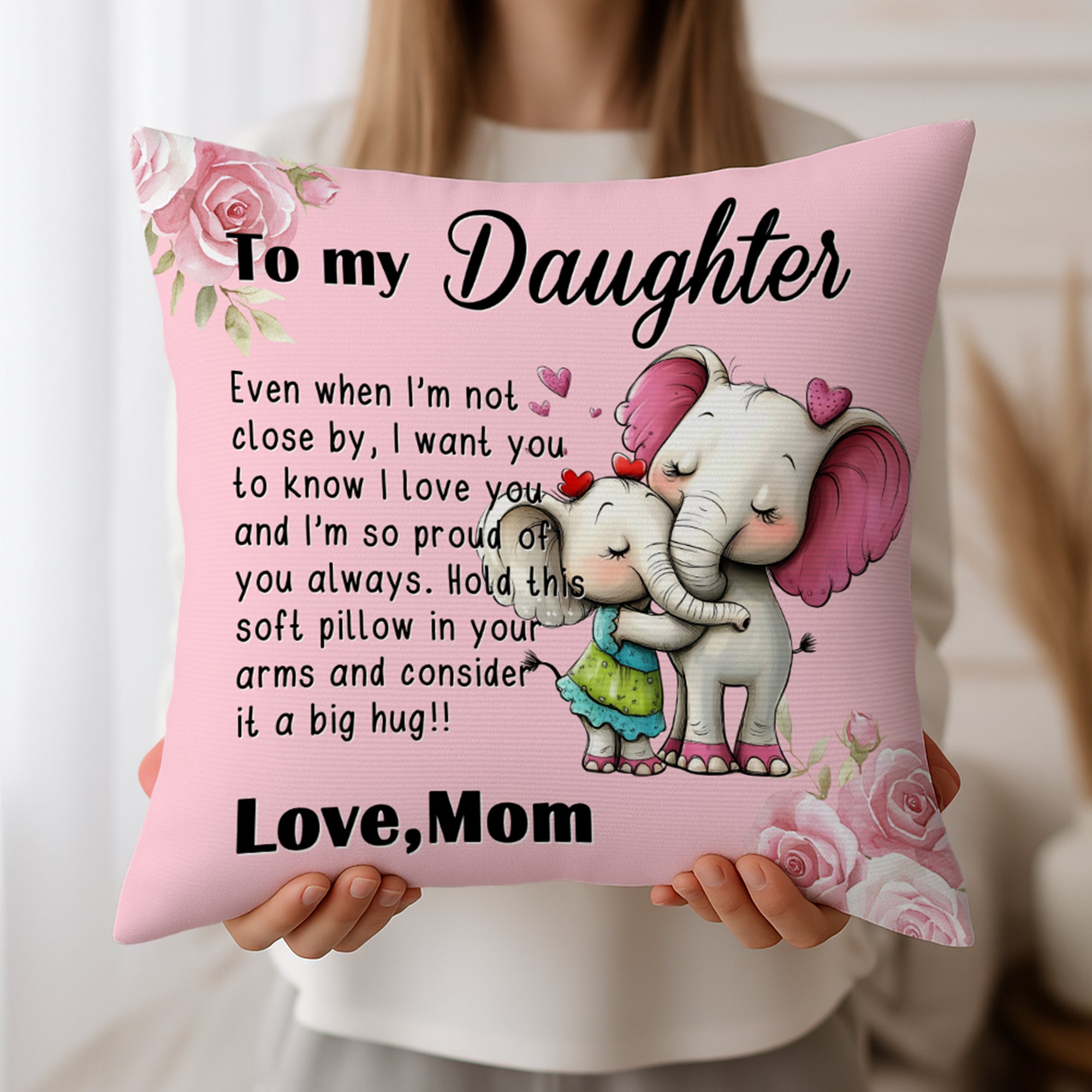 Personalizado lindo animal de los padres y los niños suave almohada cubierta con el título y el texto de decoración del hogar de Navidad Cumpleaños de regalo para los amigos de la familia