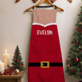 Delantal impermeable personalizado con el nombre de Papá Noel Cinturón Ropa de cocina Cocinar Hornear Regalo de Navidad para la familia panadero