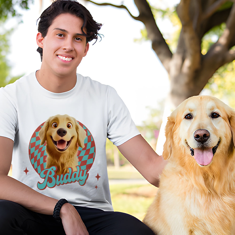 Personalizada 3D perro de dibujos animados suave camiseta sudadera con nombre diario de viaje Accesorios regalo de cumpleaños para amantes de las mascotas