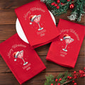 Servilleta roja de algodón 100% personalizada con el nombre de Papá Noel, decoración de la casa, regalo de Navidad para los amigos de la familia.