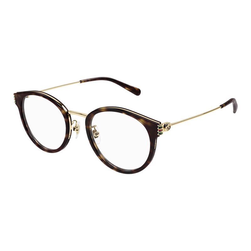 Gucci Gold Frame Eyeglasses — Brown