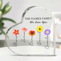 Placa acrílica personalizada en forma de corazón con 1-12 nombres, título y texto Decoración de la habitación Regalo del Día de la Madre para la abuela y la madre