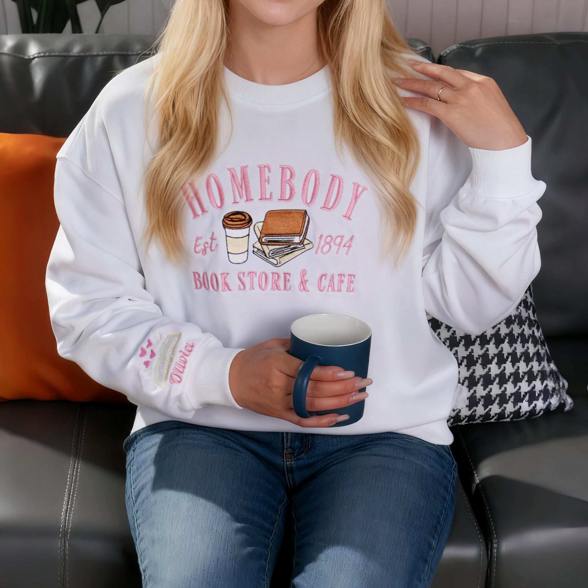 Personalizada Homebody Book Store and Cafe Camiseta Multicolor Sudadera Sudadera con Capucha con Nombre Regalo de Cumpleaños para Ratas de Biblioteca Amantes de los Libros