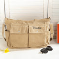 Personalizada Ocio Pana Cremallera Crossbody Bolsa Tote con Nombre Bordado y Múltiples Bolsillos Accesorios de Viaje Regalo de Cumpleaños para Familia Amigos