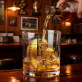 Vaso de Whisky de 10 oz Personalizado Jugador de Fútbol Dorado con Nombre y Número Regalo de Cumpleaños Día del Padre para Hombre Barman Aficionado al Whisky