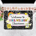 Felpudo antideslizante personalizado con texto en forma de arco iris multicolor de bienvenida al aula Día del Profesor Regalo de vuelta al cole para el profesor