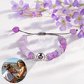 Personalizada Foto Proyección Multicolor Ajustable Mate Ágata Pulsera Joyería Delicada Aniversario Cumpleaños Regalo para Mujer