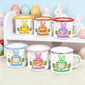Taza esmaltada de 12 oz con el nombre del conejito de Pascua personalizado para niños niñas regalo de cumpleaños de Pascua